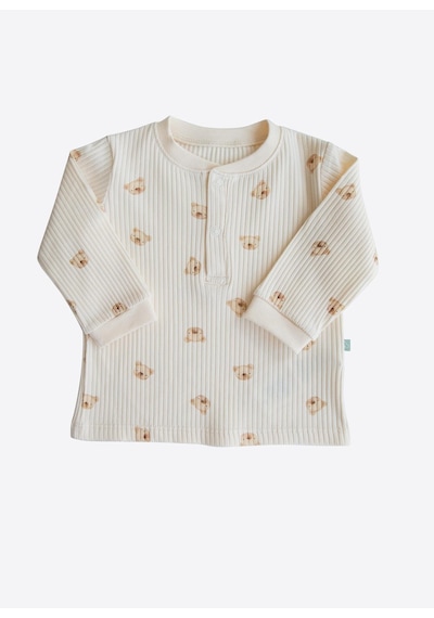 Organik Hector 2'li Pijama Takımı Natural Krem