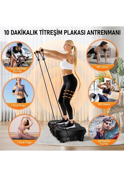 Fastgo Profesyonel 2d Titreşimli Egzersiz Aleti 199 Hız Seviyesi, 5 Farklı Mod Ve Bluetooth Hoparlörlü Uzaktan Kumandalı Ve 2 Direnç Spor Aleti, Siyah
