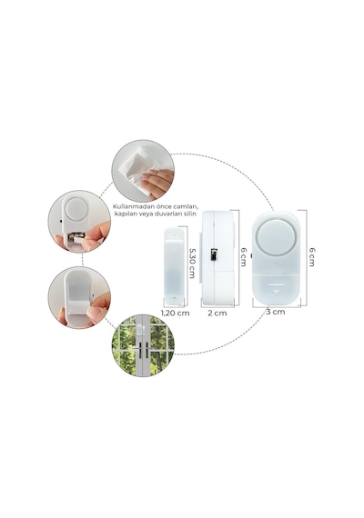 Powermaster Pm-17795 Mini Kapı Alarm Sistemi Manyetikli Kapı Pencere Alarmı