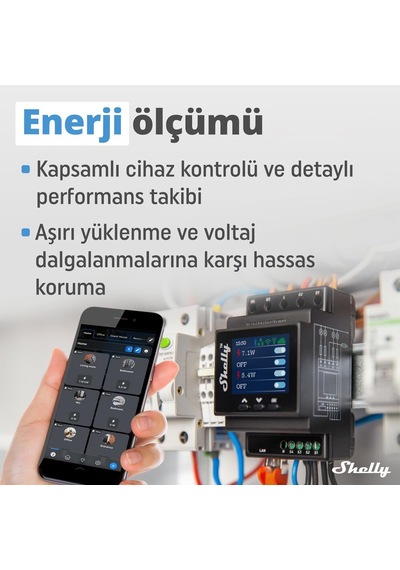 Shelly Pro 4PM Dört Kanal Enerji Ölçer Röle