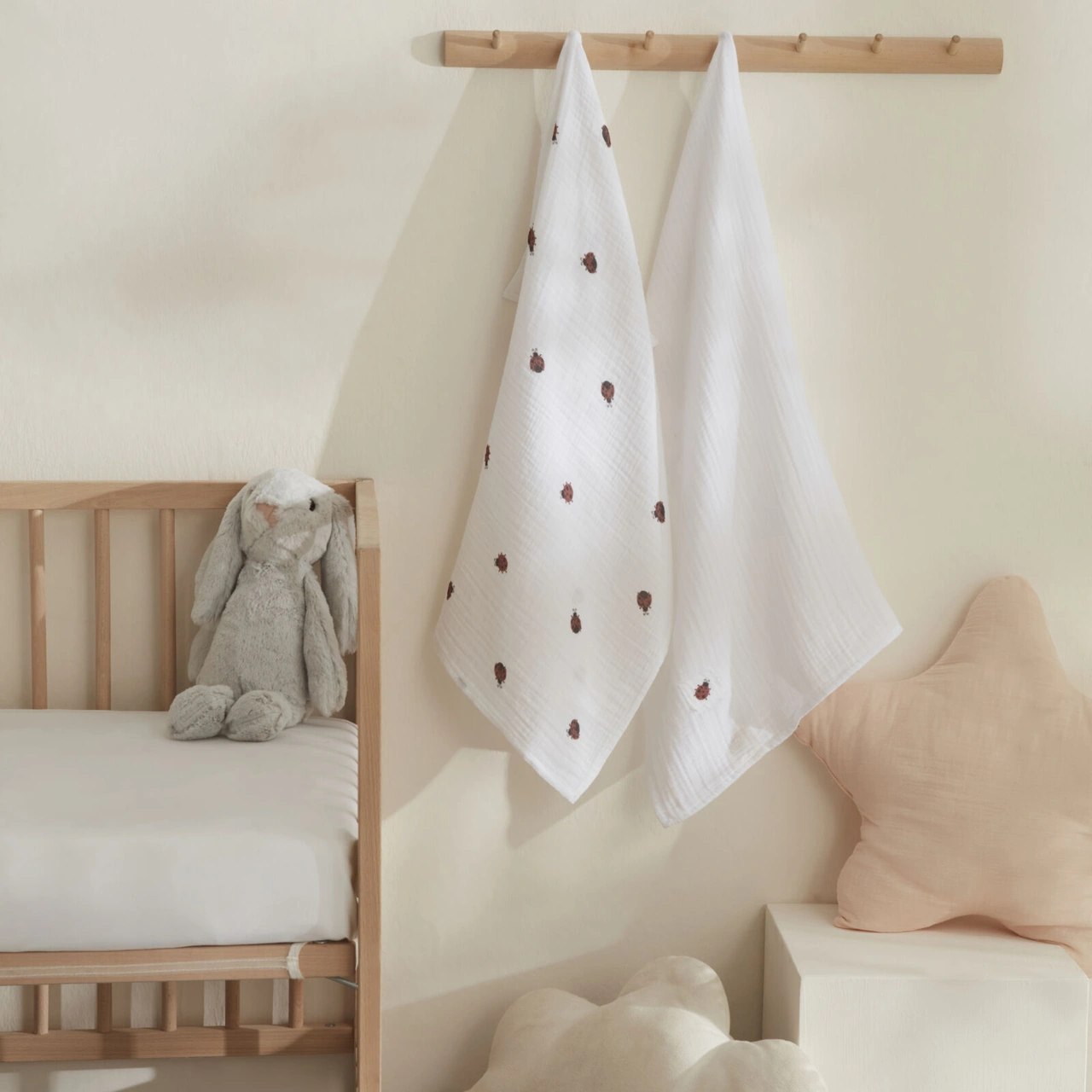 Ladybug 2'li Bebek Müslin Set 65x65 Cm Kırmızı Kırmızı