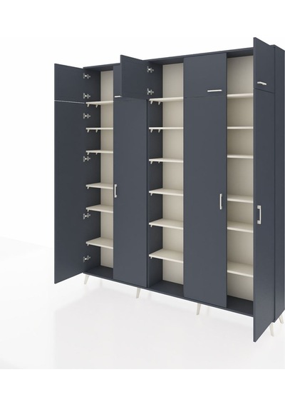 Arges Dolap 18 Raflı 9 Kapaklı 220x30x243 Antrasit-antrasit/aytaşı Antrasıt/aytası Arges Dolap 18 Raflı 9 Kapaklı 220x30x243 Antrasit-antrasit/aytaşı Antrasıt/aytası