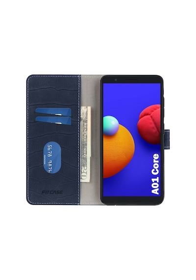 Samsung Uyumlu Galaxy A01 Core (A013) Kilif Kroko Desen Kapakli Cüzdanli 489388535