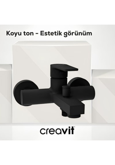 Üç Parçalı Mat Siyah Batarya Seti, Modern Altın 14235438