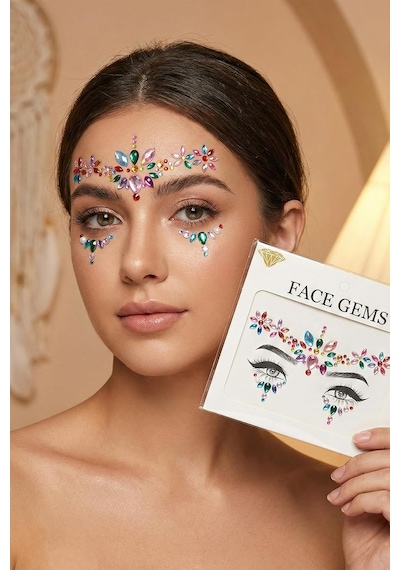 Çok Renkli Yüz Taşı Face Gems Parti Festival Makyaj Aksesuarı