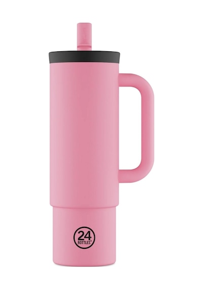 Straw Cup Flamingo Pipetli Paslanmaz Çelik Termos 800 Ml Pembe