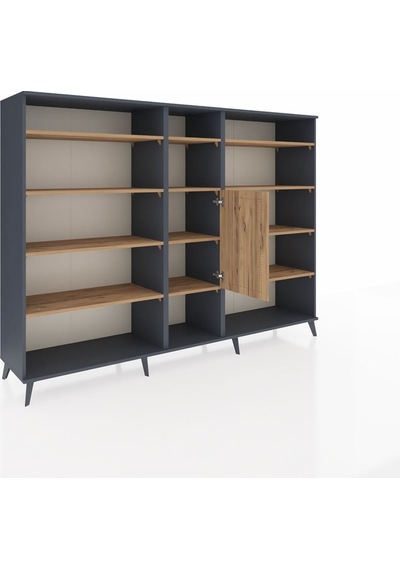 Hyperion Dolap 12 Raflı Tek Kapaklı 220x44x163 Antrasit-çam Atlas Çam - Antrasit Hyperion Dolap 12 Raflı Tek Kapaklı 220x44x163 Antrasit-çam Atlas Çam - Antrasit