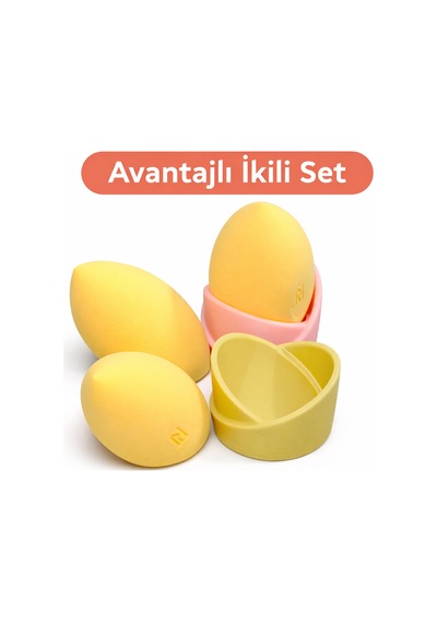 Makyaj Süngeri Standı İkili Set Kozmetik Standı Beauty Blender Tutucu Makyaj Organizeri Çok Renkli