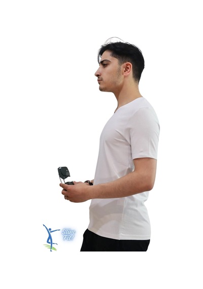 Sermoda Erkek Slim Fit V Yaka Tişört - Dar Kesim Basic Günlük T-shirt Beyaz