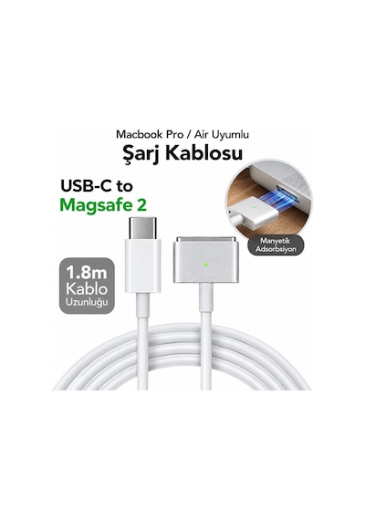 Büro Ev Ofis Cihazları İçin Typec Magsafe2 Şarj Kablosu