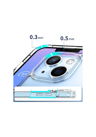 Kilifone - Apple Uyumlu iPhone 15 Plus - Kılıf Magsafe Şarj Özellikli Şeffaf Sert Pc Embos Kapak - Şeffaf