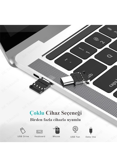 Mini OTG USB Type-C Erkek to USB Tip A Dişi Çevirici Adaptör