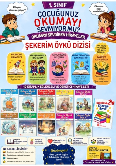1.sınıflar İçin Eğlenceli Okuma Kitabı 10'lu