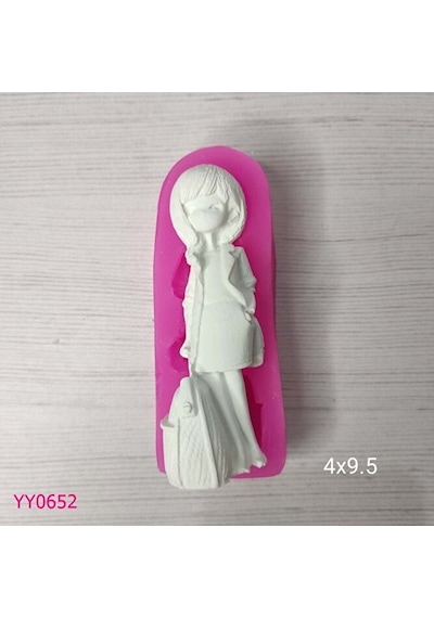 Yy0652 Eli Cebinde Çantalı Kız Silikon Kalıp