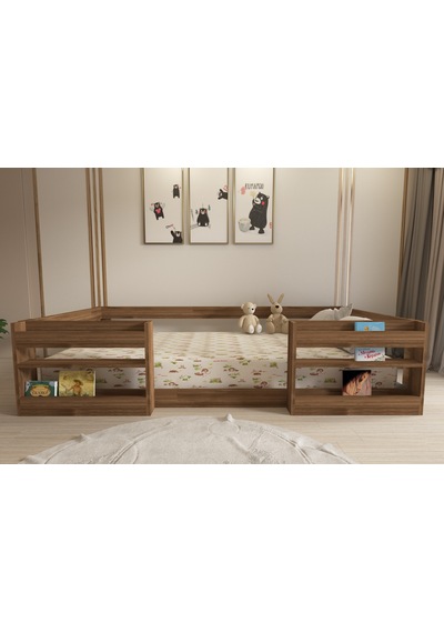 Herseycik Ninnimo Montessori 90X190 Yatak Uyumlu Karyola M6-2 Ceviz
