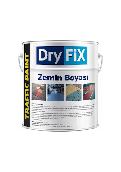 Dryfix Traffic Paint Fayans,seramik,mermer,beton Ve Asfalt Zemin Boyası 5 Kg Beyaz Diğer