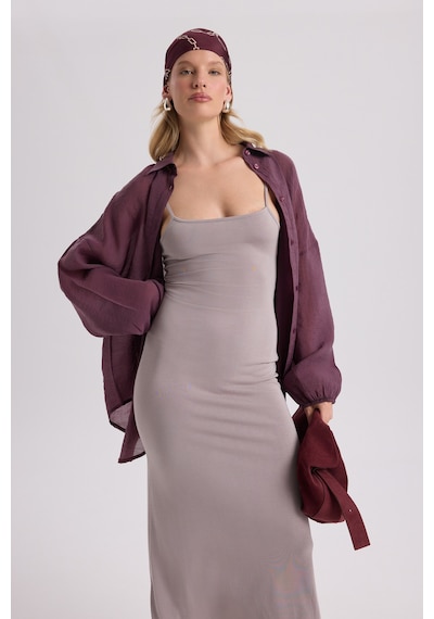 Mai Collection Mai Studios Co. Ferry Lila Basic Elbise Lila