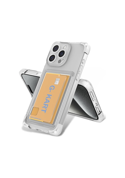 Apsuwa Apple Uyumlu iPhone 15 Pro Max Kılıf G-kart Kartlıklı Silikon Darbe Korumalı + Ekran Koruyucu