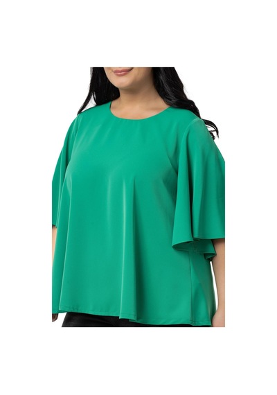Disentis Büyük Beden Geniş Kısa Kollu Benetton Yeşili Bluz-benetton Yeşili Yeşil