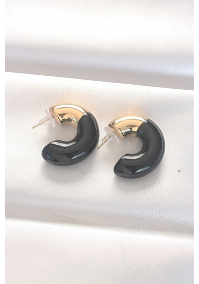 Ccb Siyah Gold Çift Renk Küpe - Tj-bkp8875 Bej