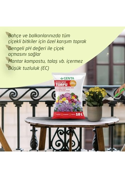 Genta Çiçekli Bitkiler İçin Saksı Toprağı 10 Lt