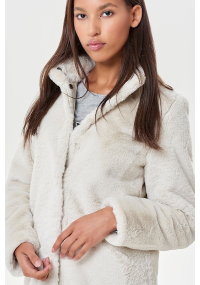 Only Kadın Kürklü Peluş Mont - 15164600 Bej