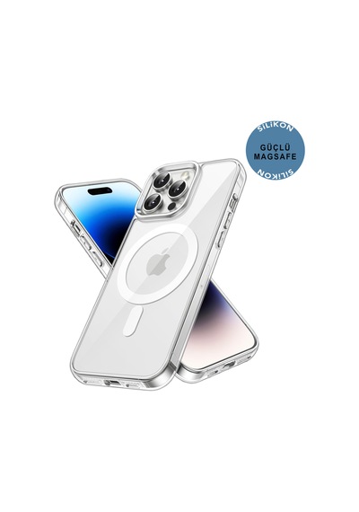 Apple Uyumlu iPhone 14 Pro Şeffaf Magsafe Kılıf Safe Şeffaf