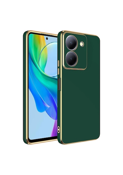 Zore Vivo Y36 4g Kılıf Msra Bark Kapak - Koyu Yeşil Koyu Yeşil