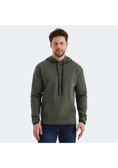 Slazenger VADIMIR Erkek Kapüşonlu Cepli Haki Sweatshirt