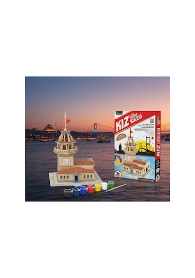 3d Boyama Puzzle Kız Kulesi Maketi - Kendin Yap & Sanatsal Hobi Seti Okul Kreş Anaokulu Etkinlik
