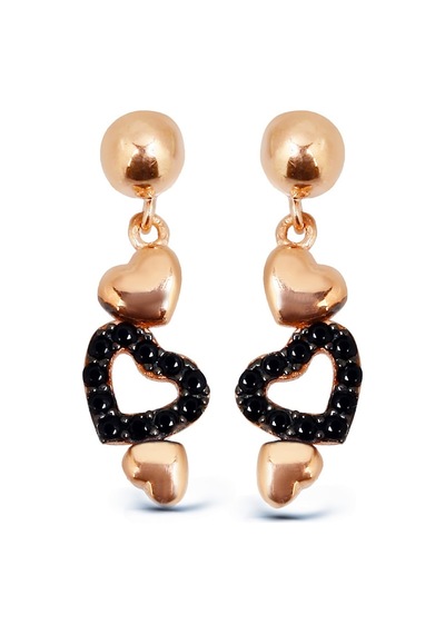 Gümüş Kalp Küpe Rose Gold