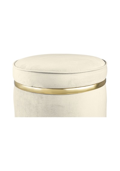 Zerafet Gold Kaplama Luxery Puf- Beyaz Babyface Kumaş Pofuduk Oturma Pufu&makyaj Pufu&bench