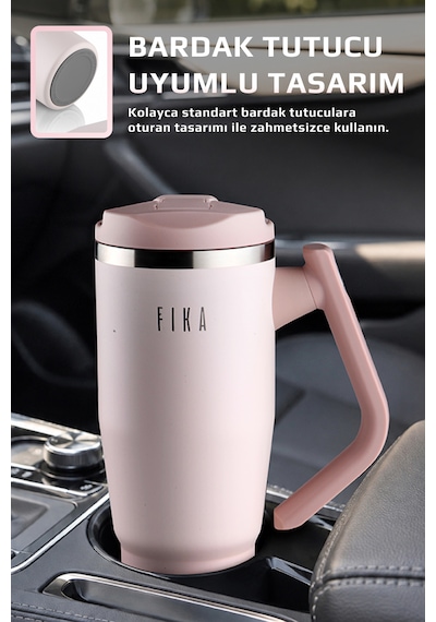 Fika Lumi Patentli Döner Kulplu Sızdırmaz Çelik Termos 1200 Ml - Pembe
