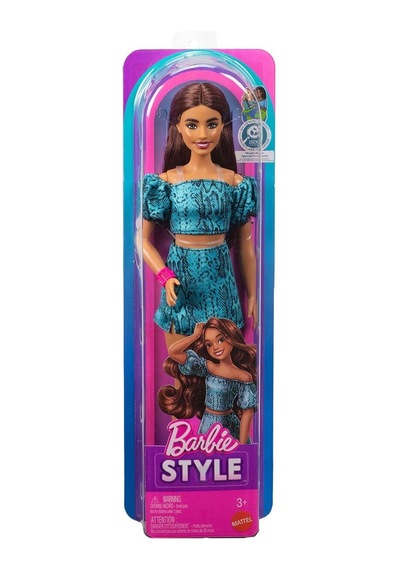 Jjn63 Barbie Fashionistas - Turkuaz Renkli Leopar Desenli Elbise 10pcs Mixed