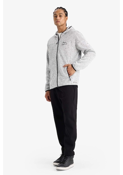 Defacto Defactofit Standart Fit Kapüşonlu İçi Yumuşak Tüylü Fermuarli Polar Hırka F3811ax25wngr362 Gri-gr362