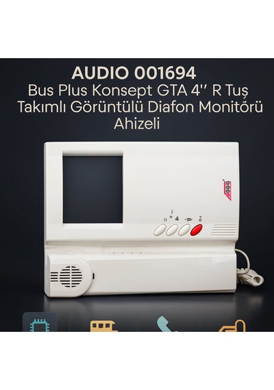 Audıo 001694 Bus Plus Konsept Gta 4 R Tuş Takımlı Görüntülü Diafon Monitörü Ahizeli