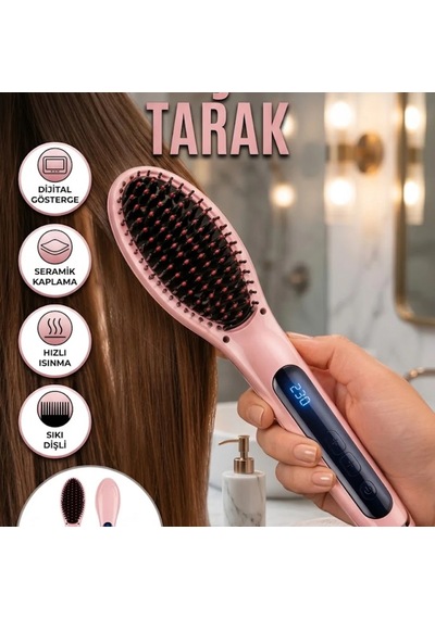 Seramik Kaplamalı Lcd Ekranlı Saç Düzleştirici Tarak 230 C Ptc Isıtıcı