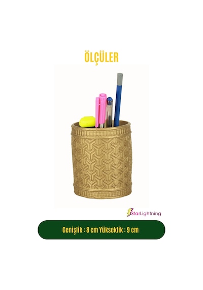Kalemlik Altın Renk Masa Kalemliği Organizer Kalemlik Model 4 Çok REnkli