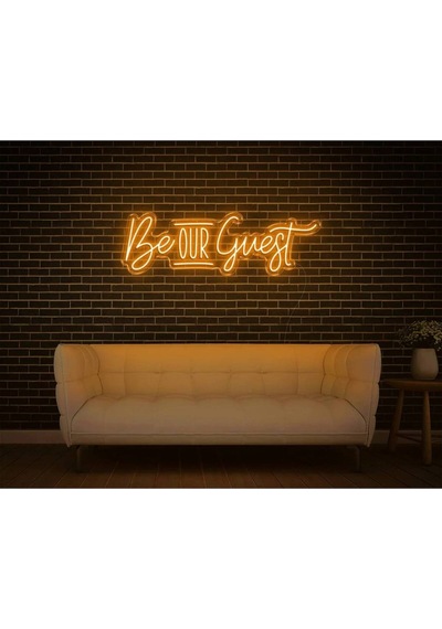 Be Our Guest Yazılı Neon Tabela Turuncu
