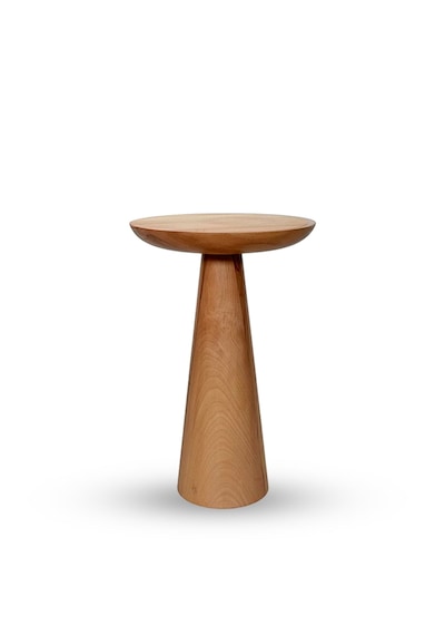 2'li Zigon Mantar Sehpa Mushroom Masif Ahşap Modern Yan Sehpa Takımı Naturel Kayın