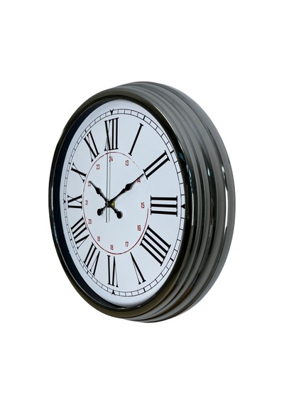 Almira Duvar Saati Silver Elegance 40 Cm Krom Metal Duvar Saati