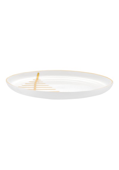 İstanbul Porselen Starlight Fine Bone New Year Yılbaşı Pasta Tabağı Gold 21 Cm Gold