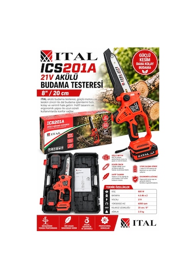 İtal Ics201a Akülü Budama Testeresi