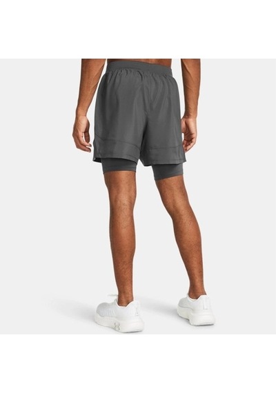 Under Armour Launch 5 2-ın-1 Erkek Şort 1382640-025 Gri