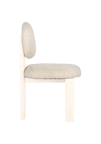 Coco İskandinav Teddy Natural Ahşap Bohem Sandalye Beyaz - Beyaz