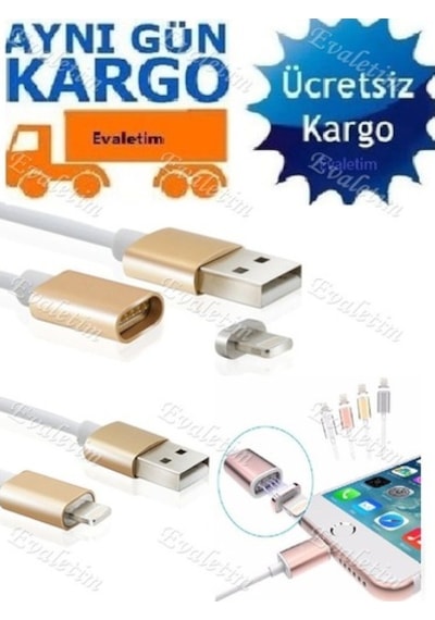 Manyetik Usb Mıknatıslı Data Şarj Kablosu 4849P Plus