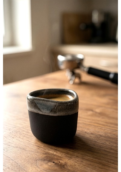 Must Bej/mavi Stoneware El Yapımı Mug & Türk Kahvesi Karışık 2li Set 8632 Siyah Beyaz
