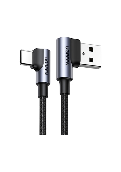 Ugreen Usb-c - Usb-a 3a Qc 90 Derece Hızlı Şarj Kablosu, 3 M, Uzay Grisi, 70875