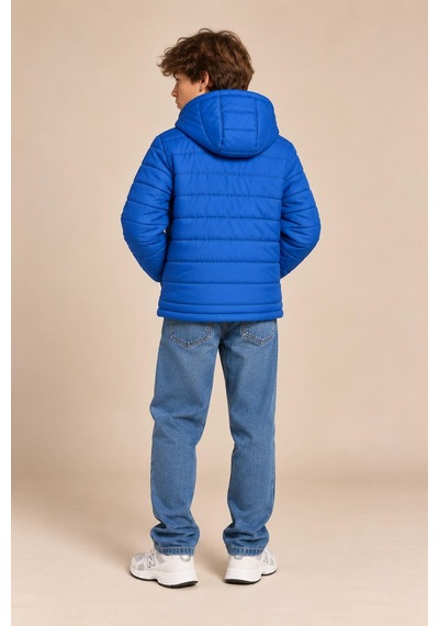 Alexandergardi Puffer Kapüşonlu Unisex Çocuk Şişme Mont Mavi