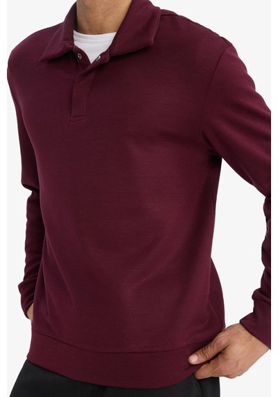 Defacto Standart Fit Polo Yaka Modal Sporcu Sweatshirt G3596ax25wnbk81 Siyah-bk81